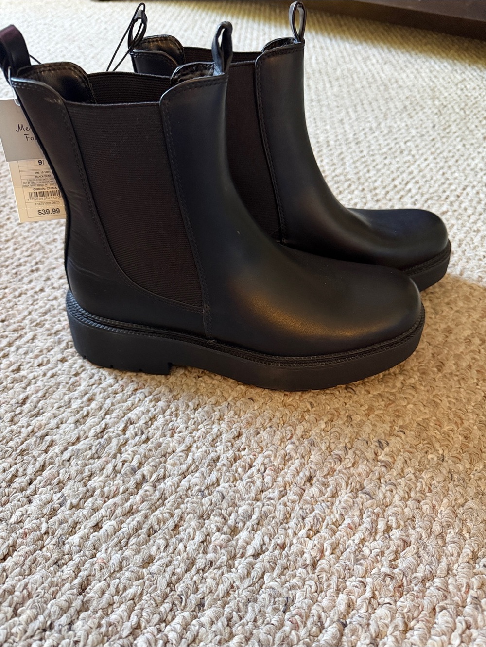 a new day Black Platform Chelsea Ankle Boots